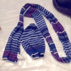 Hat and scarf made in Italy, wool/viscose/poliamid/cashmere; like new